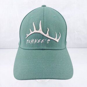 Schnee's Script Snapback Green Hat Elk Antler Med/Large Green Fitted Boots USA